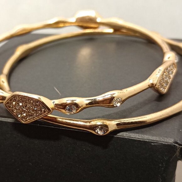 Two Gold Tone Rhinestone Bracelets - Picture 4 of 4